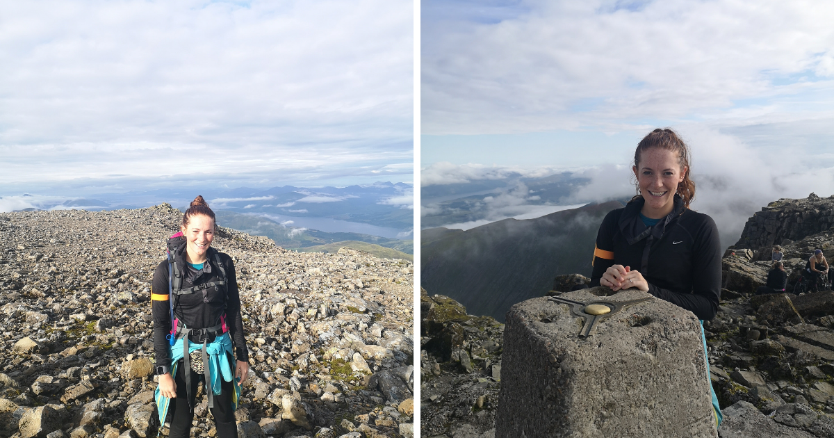 Katy on the summit of Ben Nevis